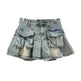 Fashion Personality Denim Little Short Mini Jeans flared Skirt - EX-STOCK CANADA