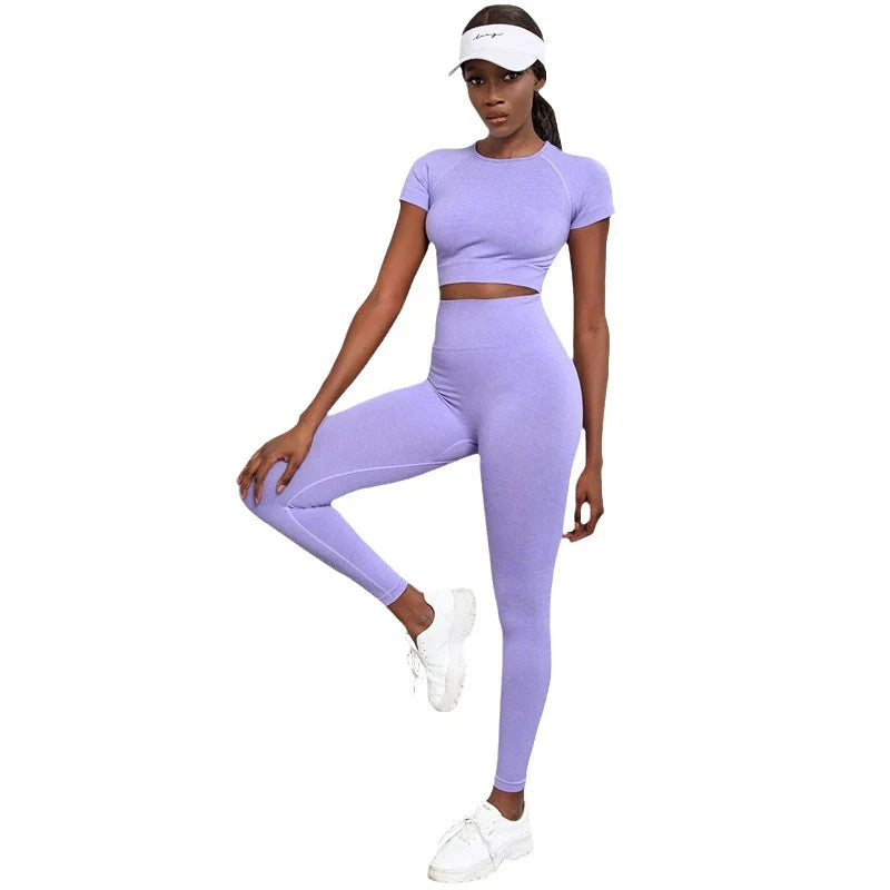 Quick-drying Workout Clothes High Waist Hip Lift Yoga Pants Suit - EX-STOCK CANADA