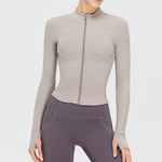 Autumn Winter Long Sleeve Zipper Slim fit Workout Top for women - EX-STOCK Canada