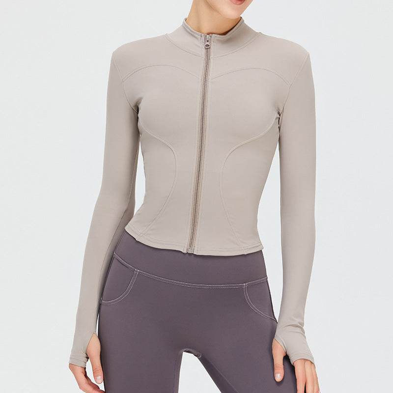 Autumn Winter Long Sleeve Zipper Slim fit Workout Top for women - EX-STOCK Canada