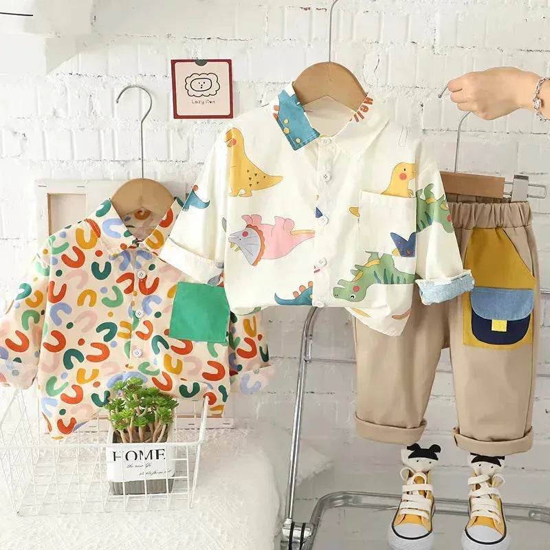 Printing Long sleeve Shirt For Boys Pants Breathable Two-piece Set for boys. - EX-STOCK Canada