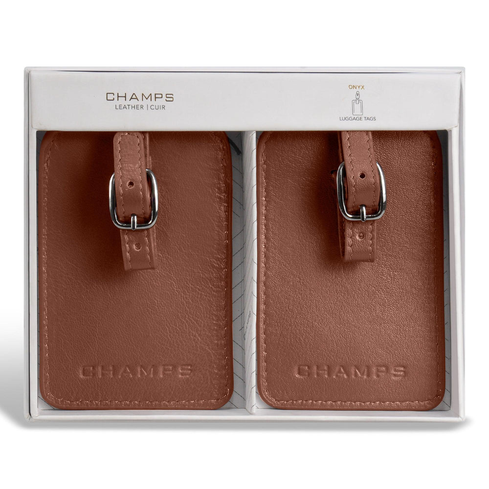 Onyx / Leather Luggage Tags EX-STOCK Canada 