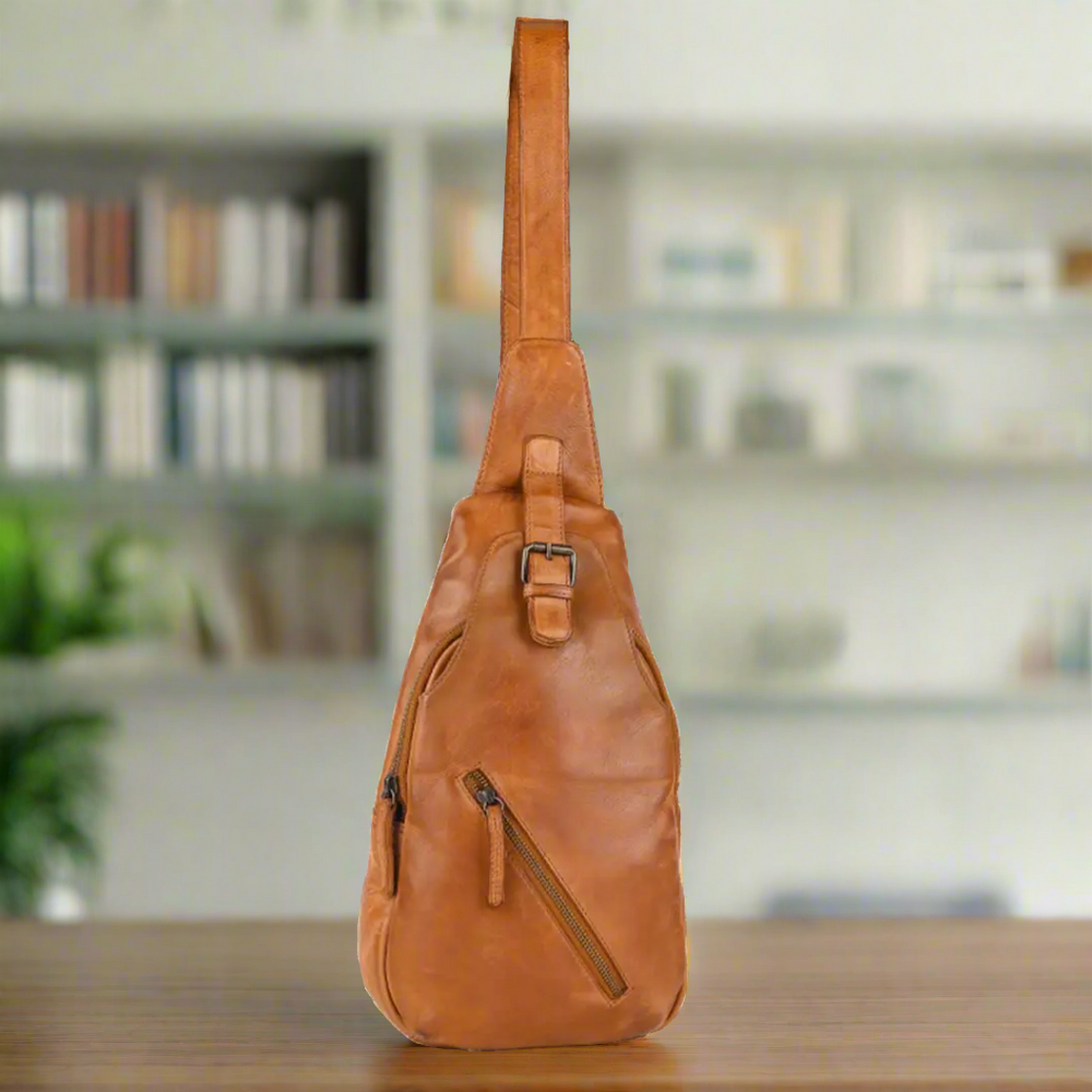 Off The Shoulder Leather Chest Backpack 