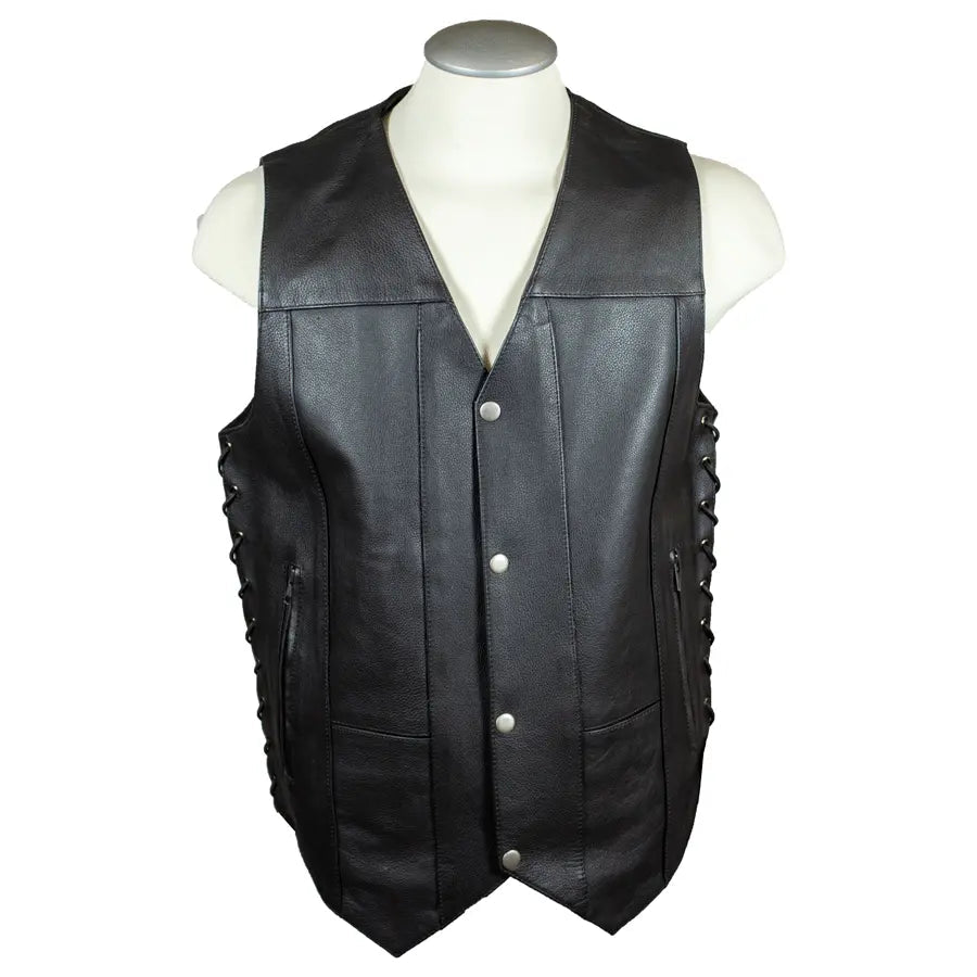 Open Road Men's 10 Pocket Leather Vest EX-STOCK Canada 