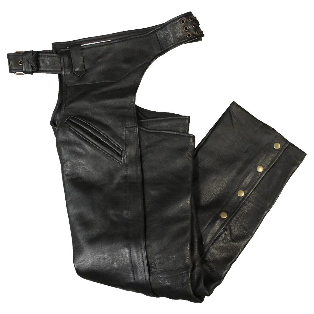 Open Road Herren Lederchaps mit 2 Taschen, PremiumEX-STOCK Canada 
