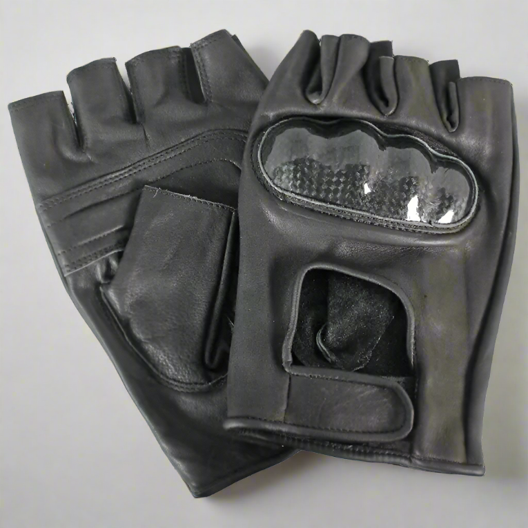 Open Road Men's Fingerless  Leather Motorcycle Gloves EX-STOCK Canada 