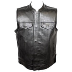 Open Road Men's Flannel Lined Leather Club Vest EX-STOCK Canada 