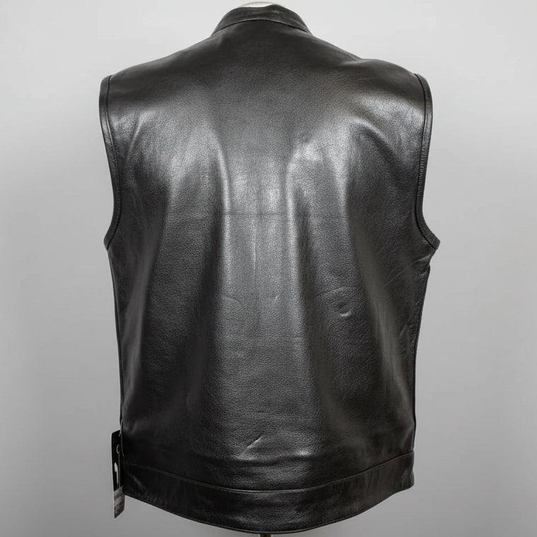 Open Road Men's Flannel Lined Leather Club Vest 