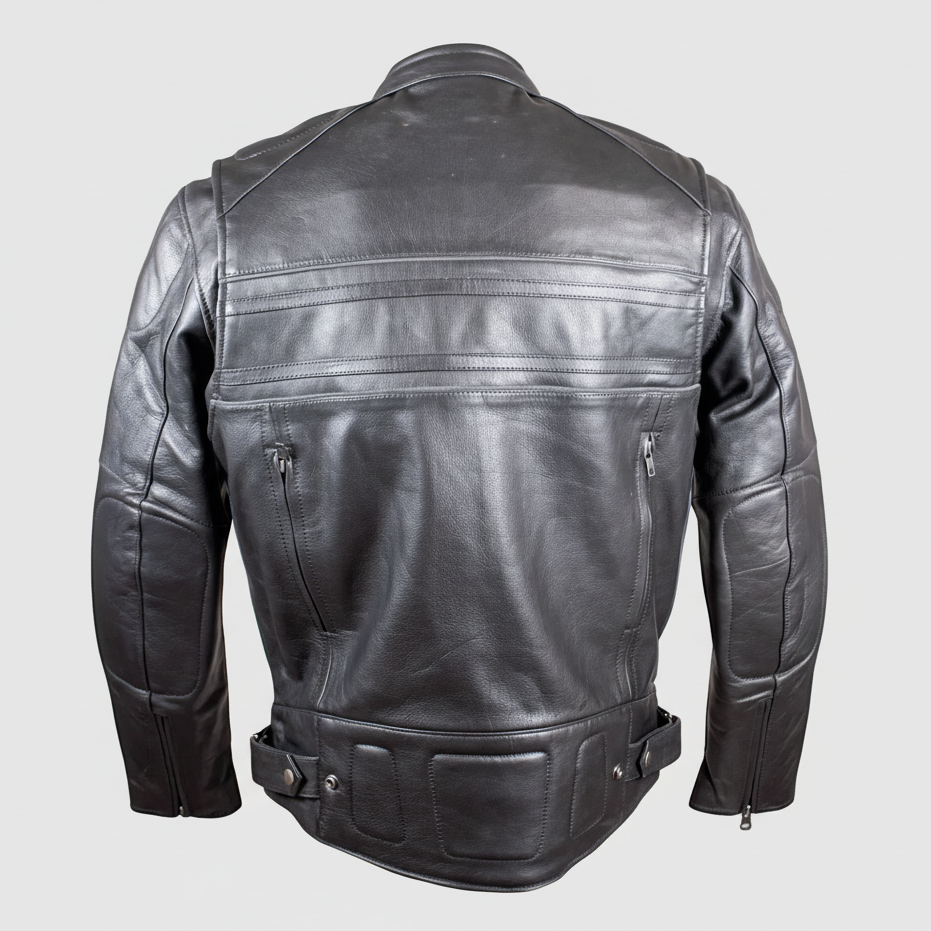 Open Road Men's Leather Armored Riding Jacket 