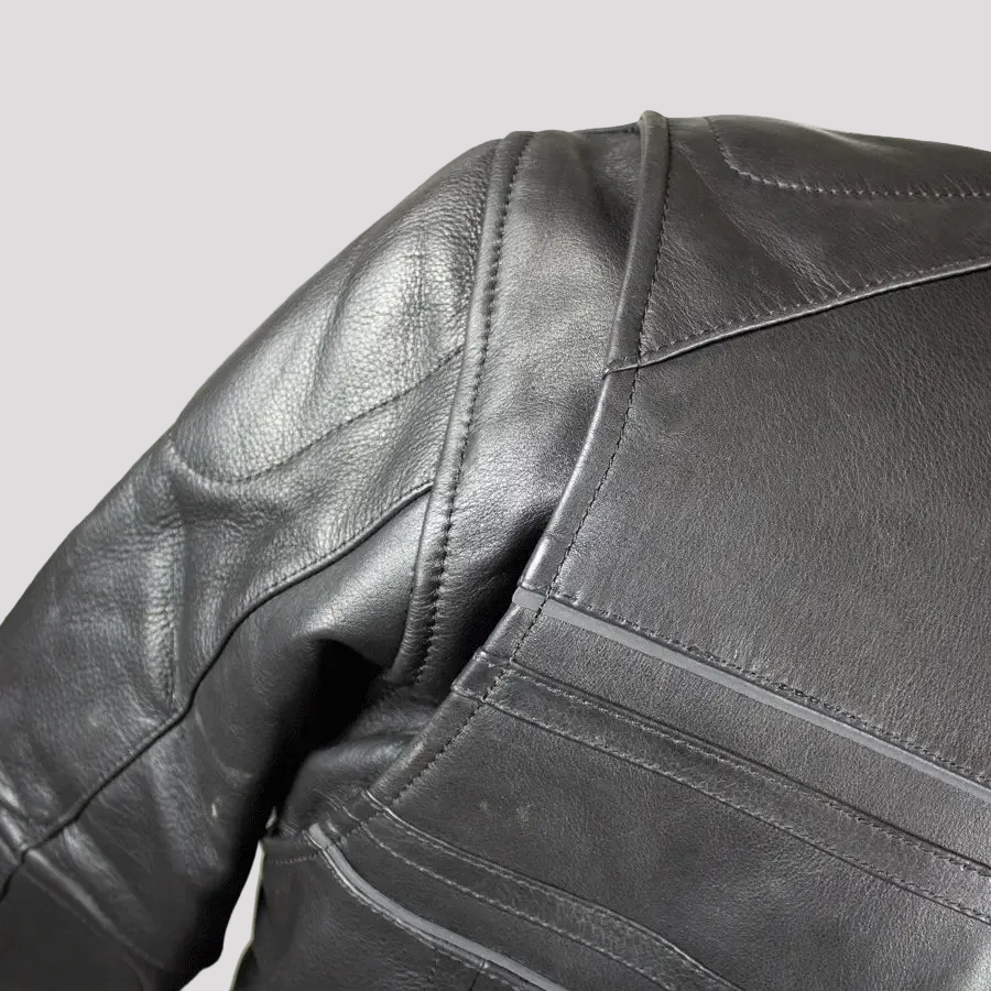 Open Road Men's Leather Armored Riding Jacket 