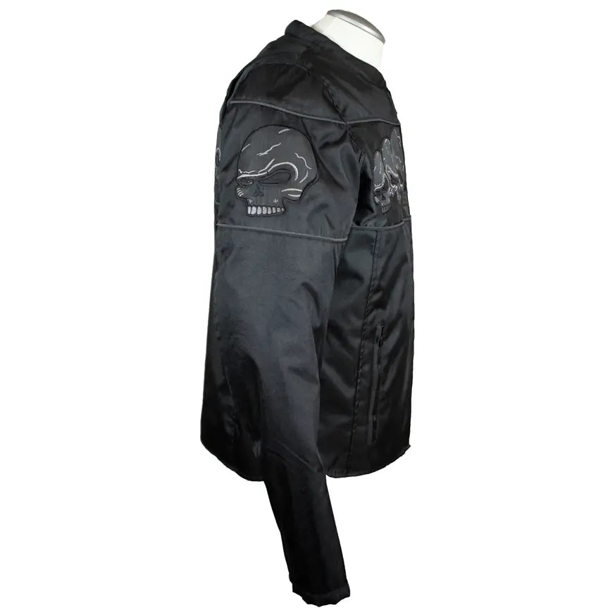 Chaqueta de motocicleta textil para hombre Open Road con calavera reflectanteEX-STOCK Canada 