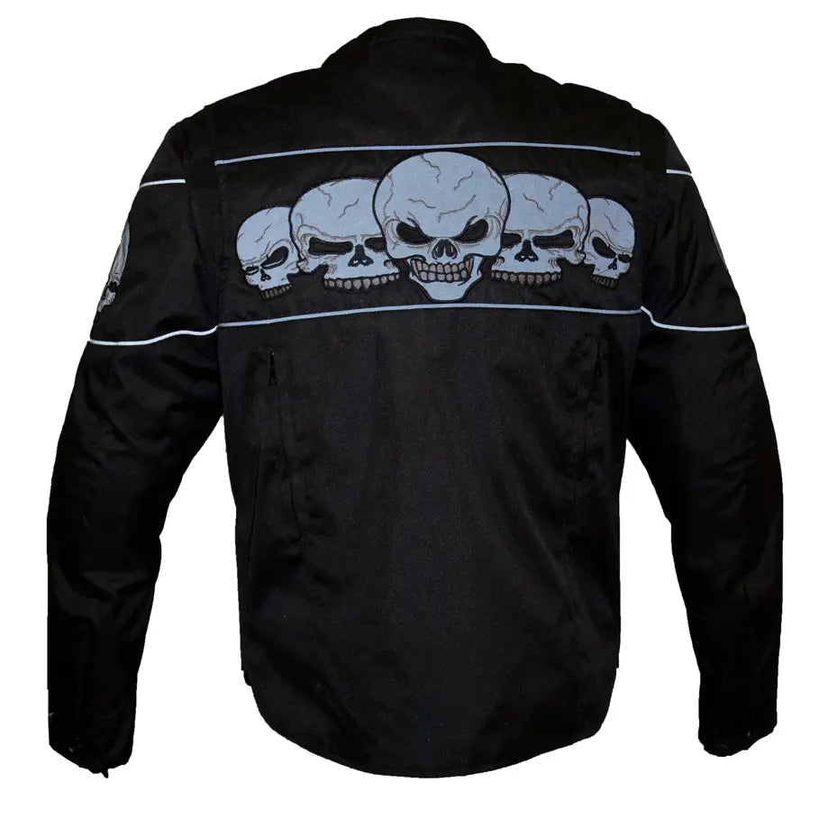 Chaqueta de motocicleta textil para hombre Open Road con calavera reflectanteEX-STOCK Canada 