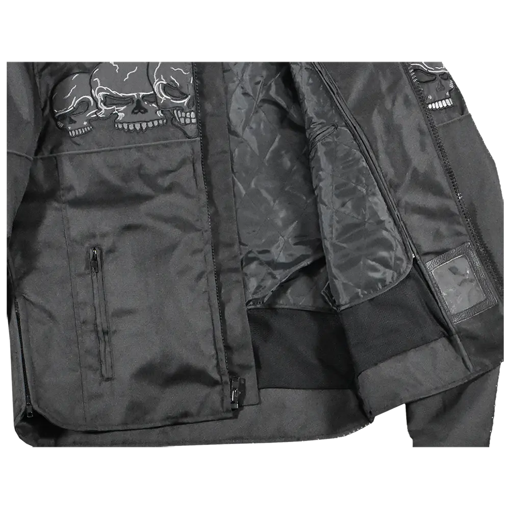 Chaqueta de motocicleta textil para hombre Open Road con calavera reflectanteEX-STOCK Canada 