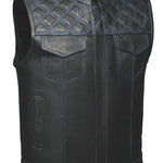 Chaleco de cuero Upside para hombre de Open Road con diamantes bordados en azulEX-STOCK Canada 