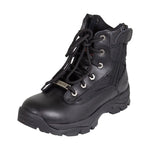 Open Road Women's Black Leather Tactical Lace-Up Boots with Side Zippers Entry EX-STOCK Canada 