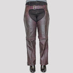 Open Road Women's Dark Purple Wash Leather Chaps 