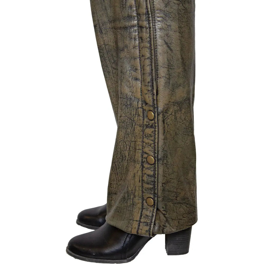 Chaps de cuero marrón desgastado para mujer Open RoadEX-STOCK Canada 