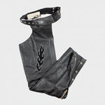 Open Road Women's Flame Inlay Premium Leather Chaps 