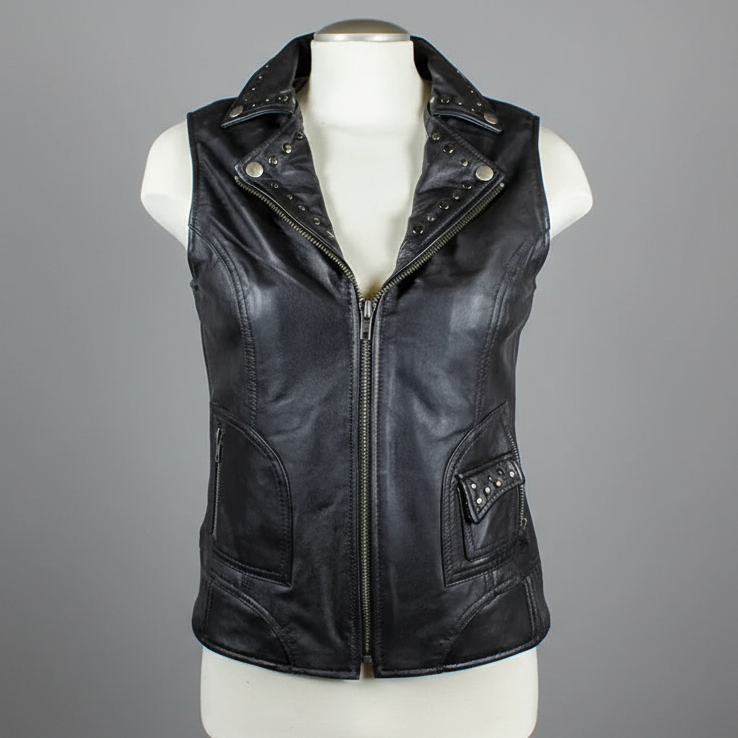 Gilet en cuir clouté pour femmes Open Road 