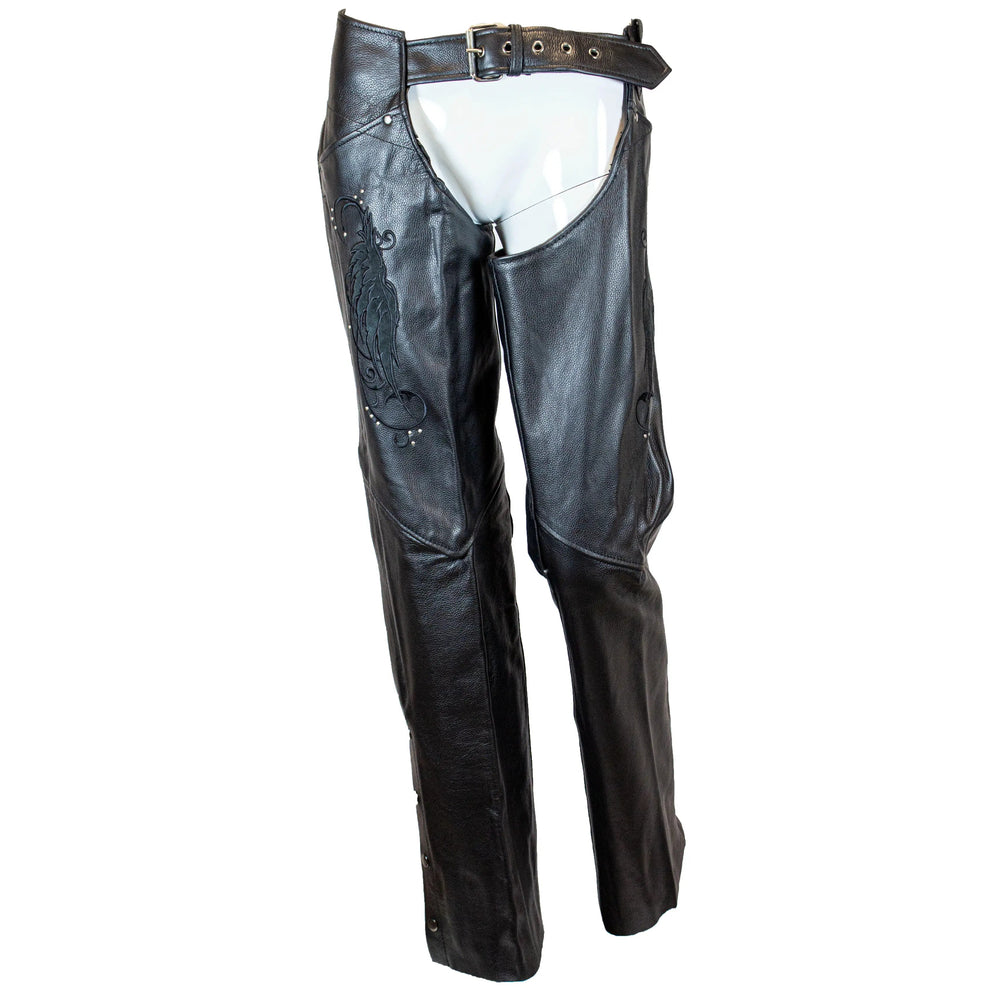 BOL/Open Road Pantalones de cuero para mujer con diseño de ala de gamuzaEX-STOCK Canada 