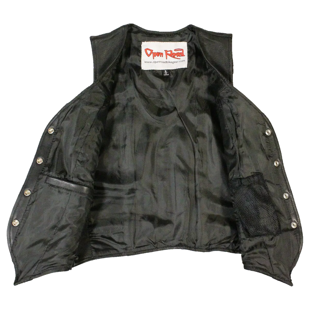 Chaleco de cuero estilo vaquero para mujer Open RoadEX-STOCK Canada 