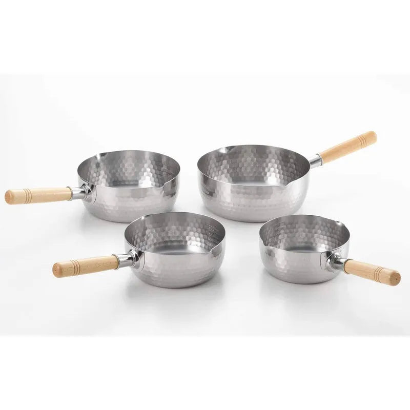 Yoshikawa Yukihira 24 cm Pot | 3.6 L Stainless Steel with Wooden Handle 