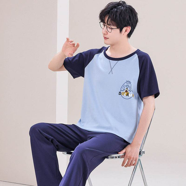 Men's Short Sleeve Cotton Pajamas Set – Summer Sleepwear for Men Canada