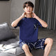 Pajamas Men's Summer Cotton Short Sleeve Shorts Suit  EX-STOCK CANADA