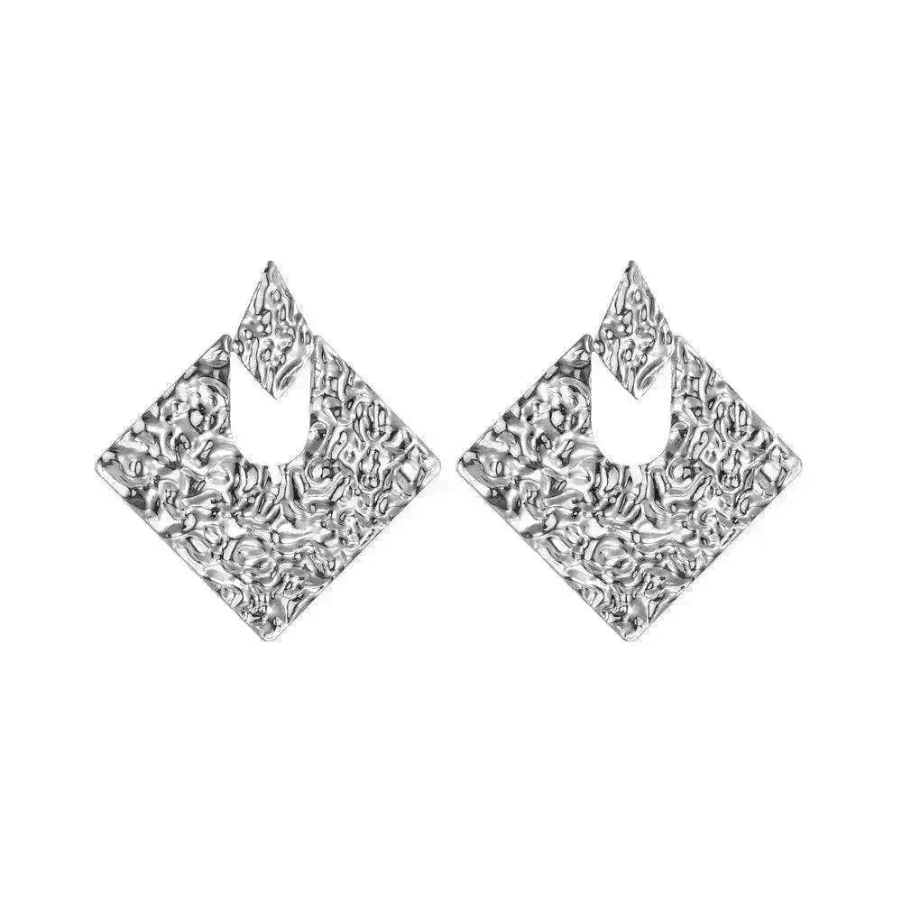 Personality Geometry Rhombus Irregular Alloy Earrings - EX-STOCK CANADA
