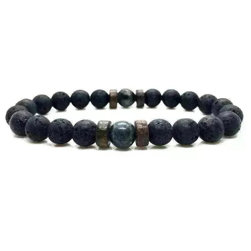 Personality Men's Black Volcanic Stone Bracelet - EX-STOCK CANADA