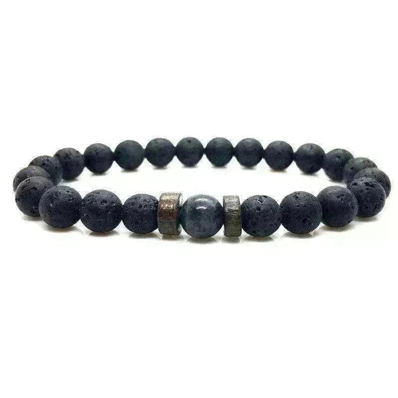 Personality Men's Black Volcanic Stone Bracelet - EX-STOCK CANADA