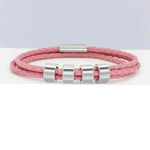 Personalized Beads Stainless steel engraved woven Hand Rope bracelet - EX-STOCK Canada