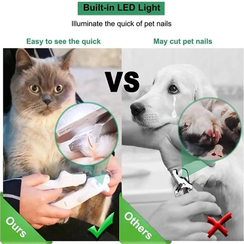 Pet Nail Clippers With LED Light Dogs Cat Nail Scissors Professional Trimmer Tool Care Grooming Supplies EX-STOCK Canada 