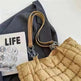 Plaid Down Handbags Large Capacity Bubble Tote Bag - EX-STOCK CANADA