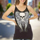 Women's Rhinestone Skull & Wings Tank Top EX-STOCK Canada 