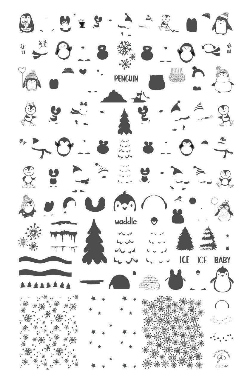 ختم هلامي شفاف - البطاريق المرحةEX-STOCK Canada 