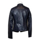 Chaqueta de cuero de cordero para mujer con cuello a presión de Plonge LeathersEX-STOCK Canada 