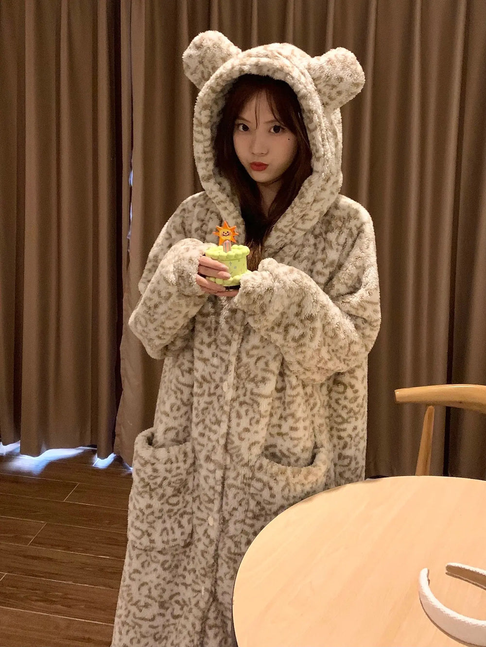 Plus Size Coral Velvet Pajamas Fleece Lined For Women Thick Night-robe - EX-STOCK Canada