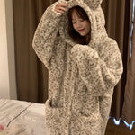 Plus Size Coral Velvet Pajamas Fleece Lined For Women Thick Night-robe - EX-STOCK Canada