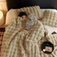 Polyester Carpet Rabbit Bubble Velvet Thickened Nap Quilt Blanket - EX-STOCK CANADA