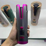 Portable LCD Hair Curler: Rechargeable, Ceramic, Auto Rotating - EX-STOCK Canada
