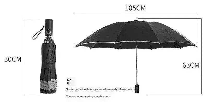Portable Windproof Umbrella, 10Ribs Auto Close, Reflective for Safety - EX-STOCK Canada