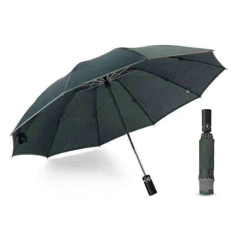 Portable Windproof Umbrella, 10Ribs Auto Close, Reflective for Safety - EX-STOCK Canada