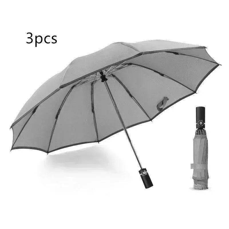 Portable Windproof Umbrella, 10Ribs Auto Close, Reflective for Safety - EX-STOCK Canada