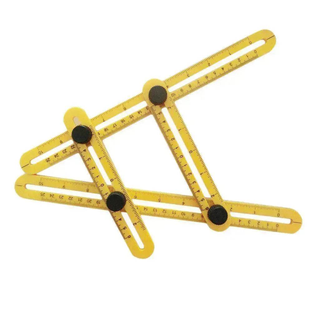 Practical Four Folding Plastic Ruler Metric Scale Multifunctional Measuring Angle Ruler - EX-STOCK Canada