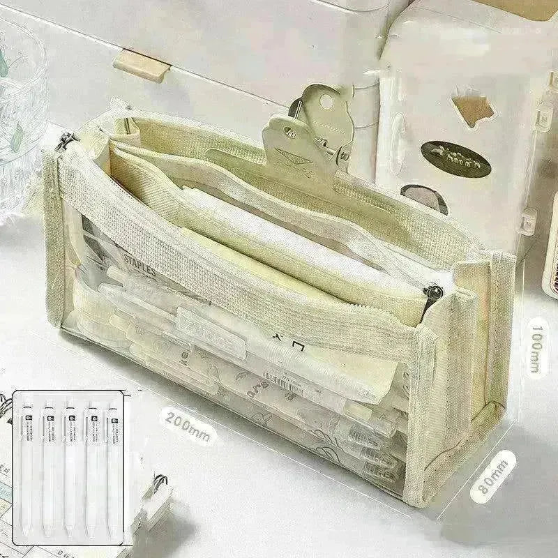 Primary School Transparent Pen Bag High Appearance Level Large Capacity - EX-STOCK CANADA