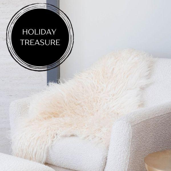 White Icelandic Curly Sheepskin 
