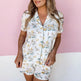 Printed Cardigan Short Sleeve Single-breasted Casual Suit Home Pajamas For Women - EX-STOCK Canada