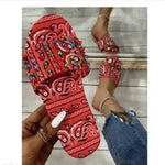 Printed Toe Flat Rivet Casual Slippers - EX-STOCK Canada