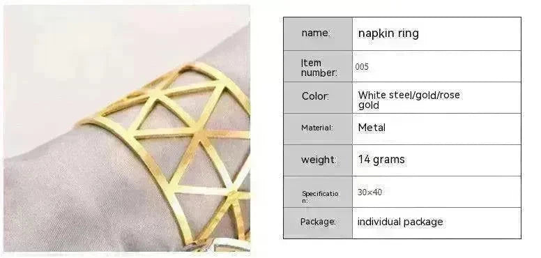 Prismatic Elegant Non-package Napkin Ring - EX-STOCK CANADA